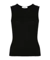 Agolde Poppy Ribbed Stretch Organic Cotton And Tencel-blend Jersey Tank In Black