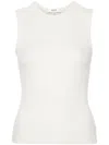 Agolde Ribbed Texture Racerback Tank Top In Oat Milk