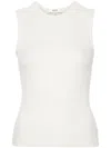 Agolde Ribbed Texture Racerback Tank Top In Oat Milk