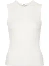 Agolde Ribbed Texture Racerback Tank Top In White