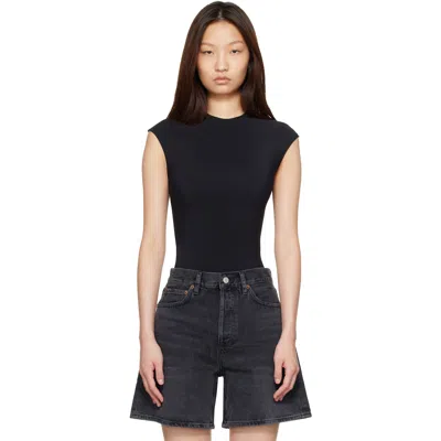 Agolde Black Agata Bodysuit