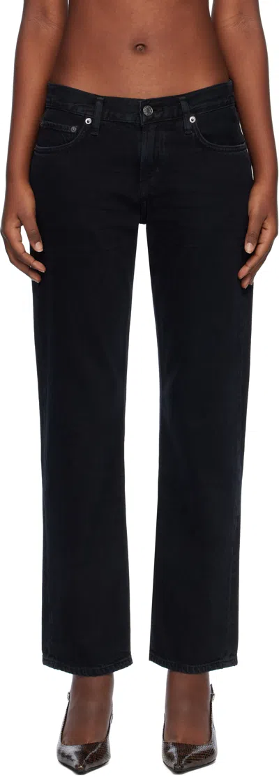 Agolde Black Amber Jeans In Crushed (marble Od B