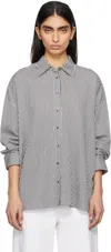 Agolde Aris Stripe Button-up Shirt In Solene Stripe (blk &