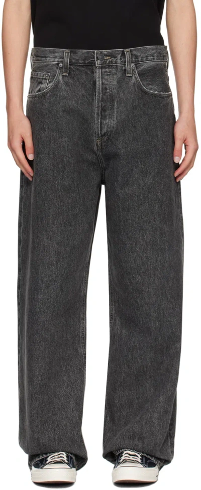Agolde 90's Straight-leg Distressed Jeans In Gray