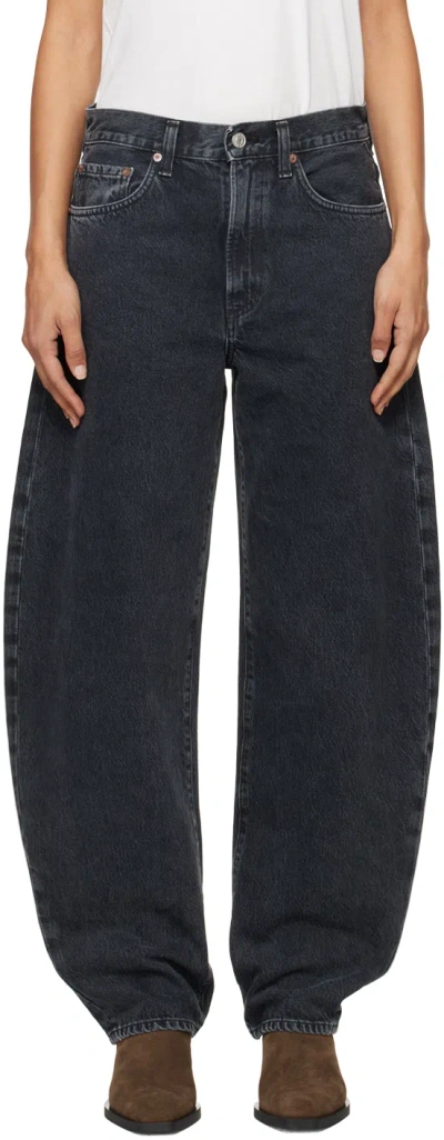 Agolde Black Balloon Jeans In Black Tea