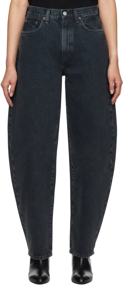 Agolde Black Balloon Jeans In Black Tea (vintage B