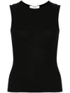 Agolde Binx Ribbed Stretch-lyocell And Organic Cotton-blend Tank In Black