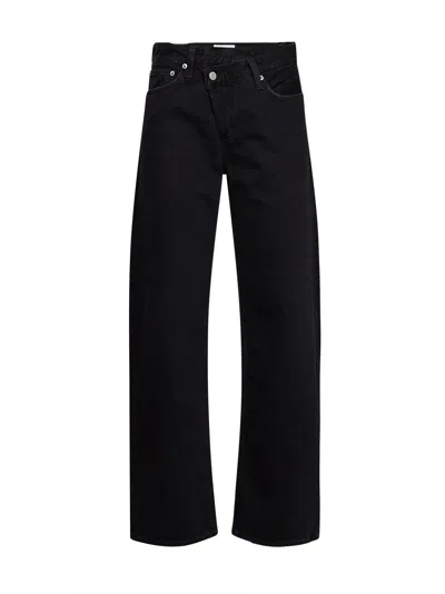 Agolde Black Denim Arc Criss Cross Jeans