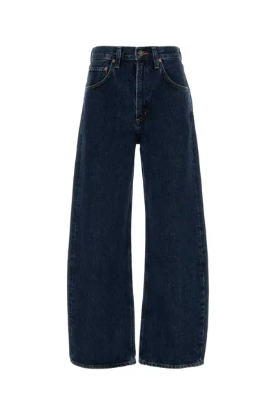 Agolde Black Denim Peculum Wide-leg Jeans