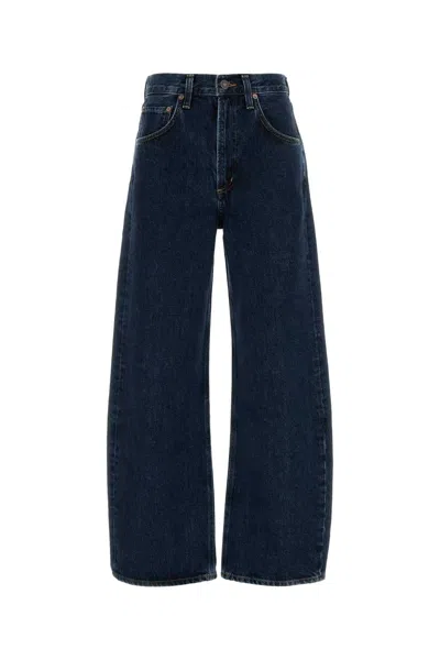 Agolde Black Denim Peculum Wide Leg Jeans