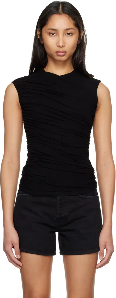 Agolde Black Ester Twist Tank Top In Multi