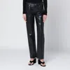 Agolde Faux Leather Trousers With Pockets And Loops In Black