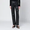 Agolde Faux Leather Trousers With Pockets And Loops In Black