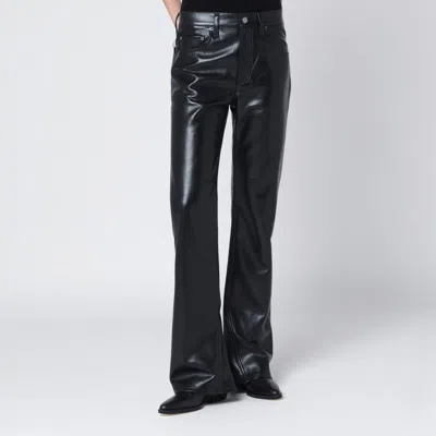 AGOLDE AGOLDE BLACK FAUX LEATHER TROUSERS MID RISE KICK BOOT