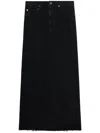 Agolde Hilla Denim Maxi Skirt In Black