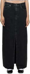 Agolde Leif Longline Denim Skirt In Black