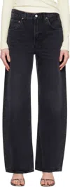 Agolde Black Low Curve Jeans In Black
