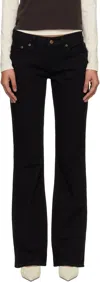 Agolde Black Low Rise Boot Jeans In Black