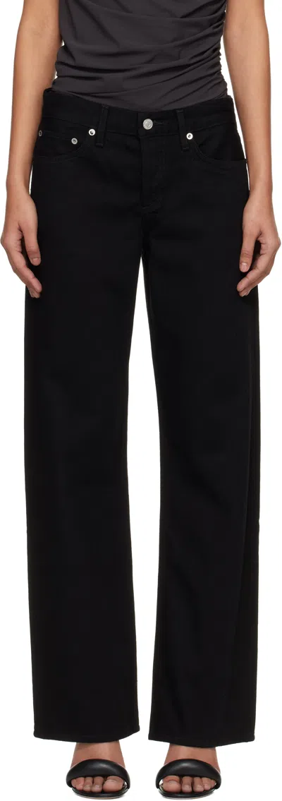 Agolde Black Low Rise Loose Jeans