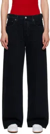 Agolde Low Slung Baggy Denim Jeans In Black