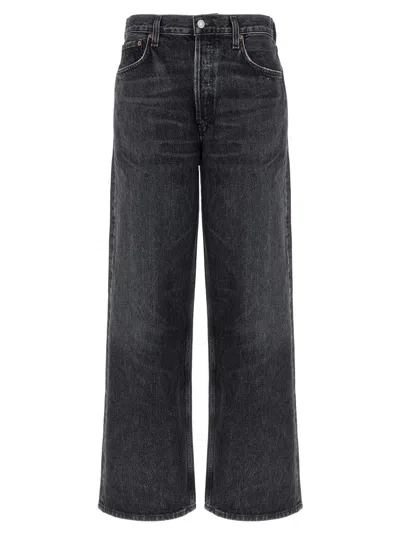 AGOLDE BLACK LOW SLUNG BAGGY JEANS