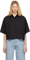 Agolde Merrin Dolman Short Sleeve Shirt In Black