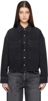 Agolde Black Myah Denim Shirt In Intense