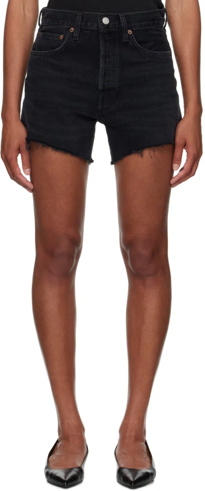 Agolde Black Parker Denim Shorts