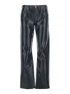 Agolde Black Regular Flat Front Pants In Black