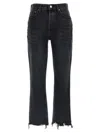 Agolde Black Riley Crop Jeans In Black