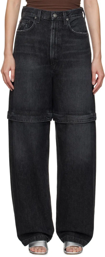 Agolde Black Risha Jeans In Sin
