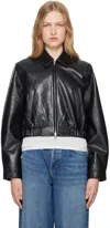 Agolde Essie Recycled Leather Crop Jacket In Black