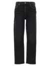 Agolde Nico Stretch High Rise Slim Fit Jeans In Black