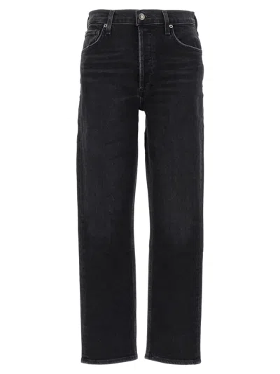 AGOLDE WOMEN BLACK STRAIGHT LEG JEANS, 30 LUXURY JEANS FOR WOMEN DARVEYS