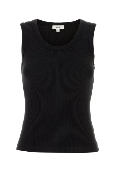Agolde Black Stretch Cotton Blend Tank Top