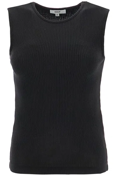 Agolde Black Stretch Lyocell Blend Binx Tank Top