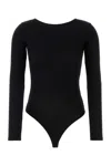Agolde Ribbed Texture Long Sleeves Scoop Back Bodysuit