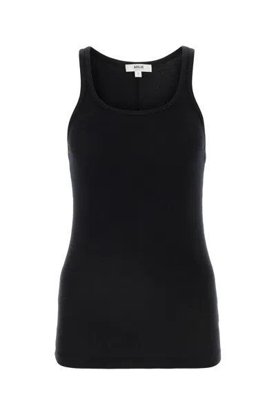 Agolde Binx Ribbed Tank Top In Black