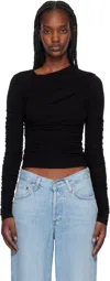 Agolde Black Tania Twist T-shirt In Black