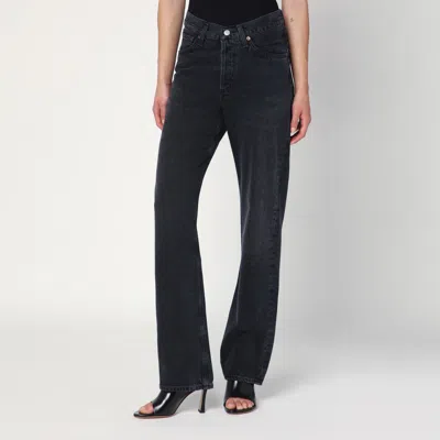 Agolde Black V Waist Kelly Jeans In Recycled Denim