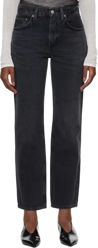 Agolde Valen High Waist Organic Cotton Ankle Straight Leg Jeans In Hitch