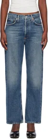 Agolde Valen Straight-leg Faded Jeans In Imagine (med Dk Ind)