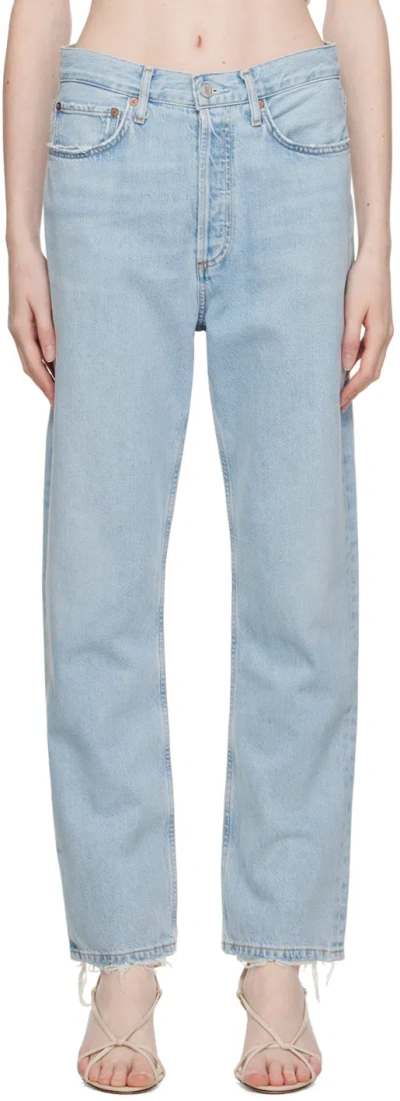 Agolde Blue 90's Jeans In Reputation (pale Vin