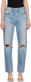 Agolde Mid-rise Straight-leg Denim Trousers In Threadbare