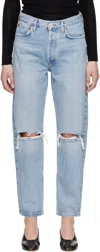 Agolde Blue 90's Mid Rise Loose Fit Jeans In Alter (lt Vint Ind D
