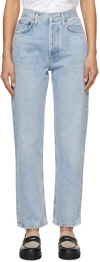 Agolde Shona Denim Trousers In Blue