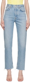 Agolde Blue 90's Pinch Waist Jeans In Ruminate (tinted Md