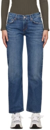 Agolde Denim Trousers With Belt Loops In Milestone