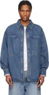 Agolde Blue Atticus Denim Jacket In Creased Ind