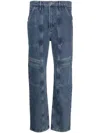 Agolde Cooper Straight Denim Cargo Jeans In Blue